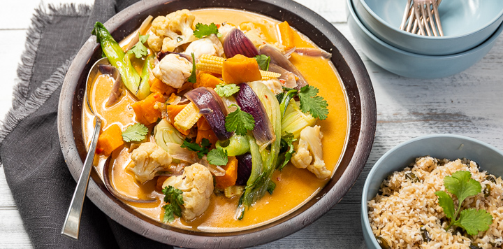 Thai style monkfish curry